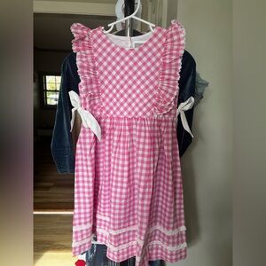 Girls Lil Cactus Pink Checkered Lace Ruffle Dress | 6Y NWT